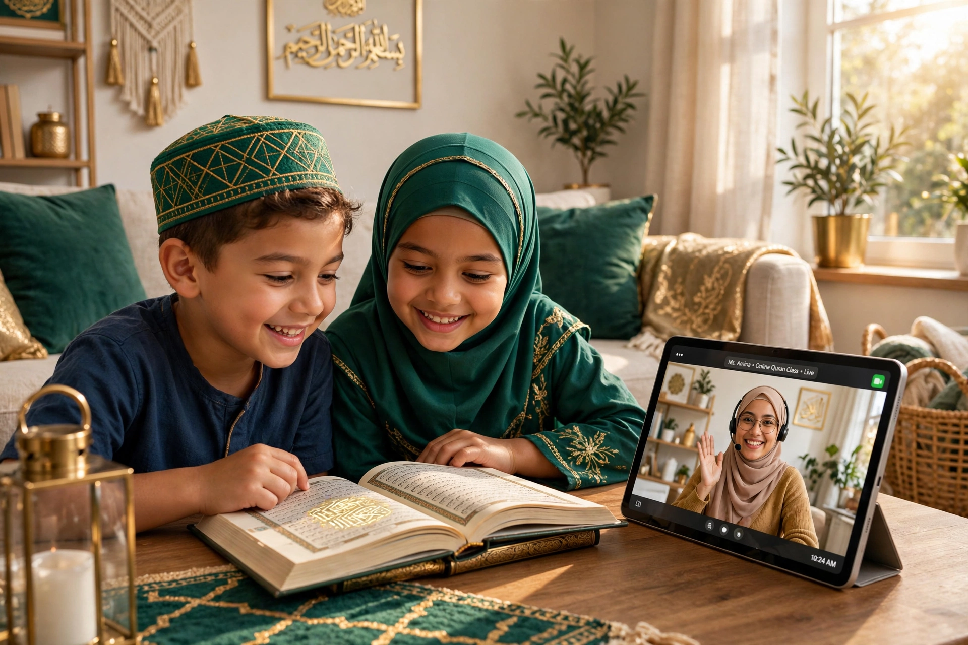 Kids learning the Quran online with a qualified teacher